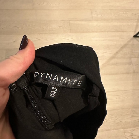 Dynamite Ruched Mini Dress With Rosette in black - Picture 7 of 7